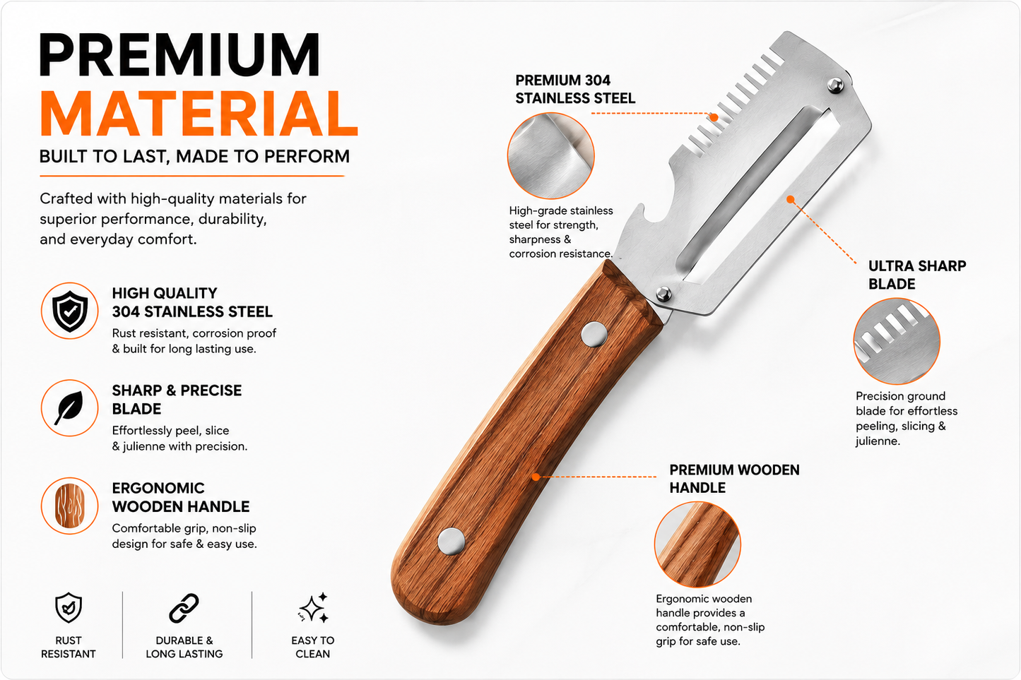 🥕 3-in-1 Premium Vegetable Peeler & Slicer